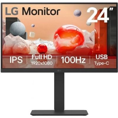 Monitor Profesional LG 24BA750-B 23.8/ Full HD/ Multimedia/ Regulable en altura/ Negro
