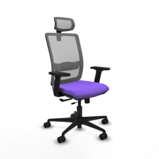 Piqueras y Crespo Haches traslack malla gris bali lila brazos 2D base nailon cabecero malla 2D ruedas 65mm nailon