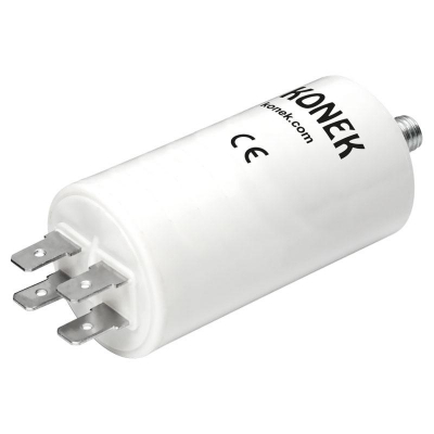 Condensador MOTOR 75uF 450Vac FASTON + M8 Medidas 55x120mm KONEK