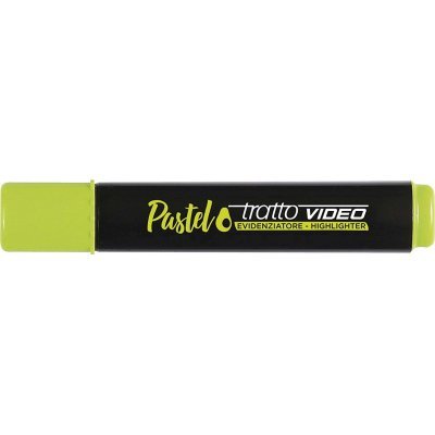 Tratto Video Pastel Marcador Fluorescente - Punta Biselada - Tinta al Agua - Secado Rapido - Color Verde Aguacate