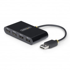 StarTech.com Hub USB 2.0 de 4 Puertos - Ladrón USB Alimentado por el Bus - 480Mbps - Hub Portátil Externo USB - Multiplicador USB - Protección de S