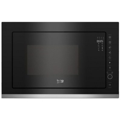 Microondas integrable Beko BMGB25333X, Cristal negro, 25 L, 900 W, Grill