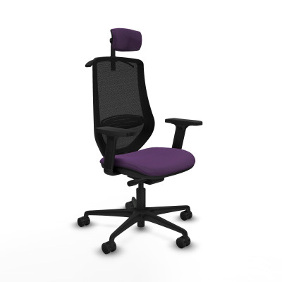 Mardos traslack bali morado brazos 2D base nailon ruedas 65mm nailon cabecero 2D perchero