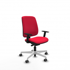 Piqueras y Crespo Alares tapizada traslack bali rojo brazos 1D base blanca ruedas 65mm engomadas