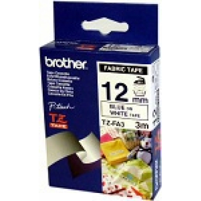 Fabric Labelling Tape - 12mm, Blue/White cinta para impresora de etiquetas TZ
