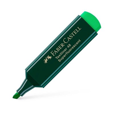 Faber-Castell Marcador fluorescente Texliner 48 - Punta biselada - Trazo 1 mm a 5 mm - Color verde