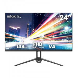 Monitor Nilox NXM24FHD14411, 24 pulgadas, Full HD, VA, 144 Hz, 1 ms, HDMI, VGA, negro