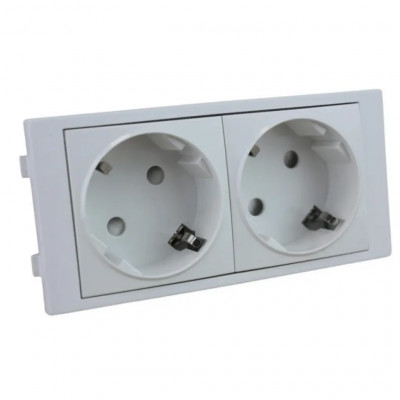 Modulo Doble SCHUKO BLANCO