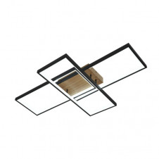 Plafon Madaleta 134w 3000-4000-6500k Negro/madera 14740 Lm C/remoto,memoria Y Reg.intensidad 9,5x79x49,5cm