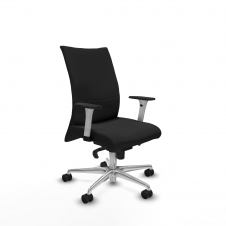 Piqueras y Crespo Albacete confidente sincro similpiel negro brazos 1D blancos base aluminio ruedas 65 mm nailon