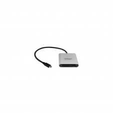 StarTech.com Lector Grabador USB 3.0 de Tarjetas de Memoria SD, Micro SD, CompactFlash - Adaptador USB-C a Tarjetas Flash Negro plata