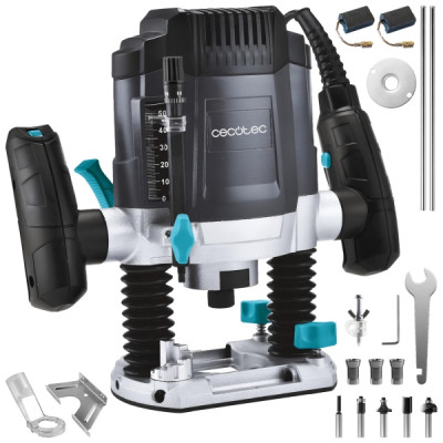 Cecotec MultiShape 900 Inmersion Fresadora - 1200W - Velocidad 30000rpm - Cabezales Incluidos - Incluye Accesorios - Profundidad hasta 55mm - Sistema de Extraccion de Polvo - Color Negro