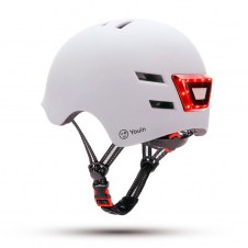 YOUIN Casco con LED frontal/trasero BLANCO talla M