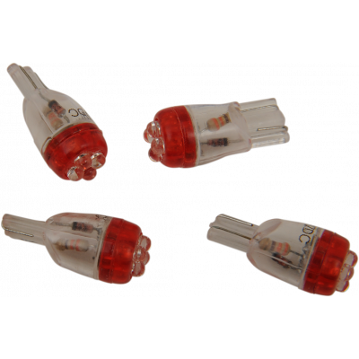 Mini bombilla LED sin casquillo DRAG SPECIALTIES T10-4LEDR-HC