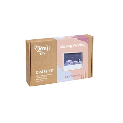 Jovi Diy Kit de Manualidades para Ventana con Paisaje - Pasta Endurecible Air Dry - Herramientas de Modelaje - Pinturas Gouache - Pinceles - Accesorios Incluidos - Color Varios