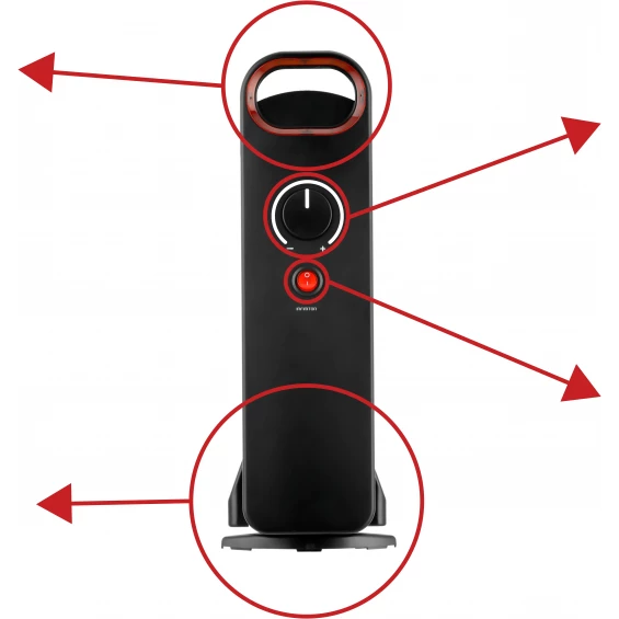 Radiador de aceite mini Infiniton HORM-N10, 900 W, 1 potencia, termostato regulable, negro - imagen 9