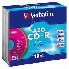 CD-R VERBATIM 10 UNIDADES 700MB 52x COLORES 43308