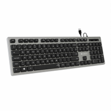 SUBBLIM Teclado Ergonómico con cable USB Plano Silencioso Gris/Negro Ergo