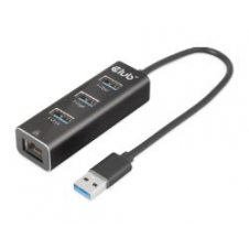 Hub Club 3d 3xusb-a 3.0 1xrj45 Negro