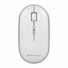 Phoenix rebble ratón inalambrico bluetooth y 2.4 ghz hasta 3 dispositivos con receptor usb clic silencioso para portátil notebook pc chomebook mac color blanco