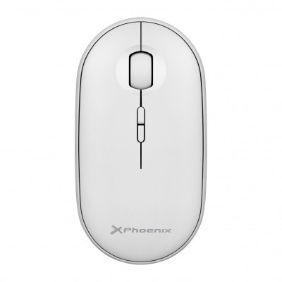 Phoenix rebble ratón inalambrico bluetooth y 2.4 ghz hasta 3 dispositivos con receptor usb clic silencioso para portátil notebook pc chomebook mac color blanco