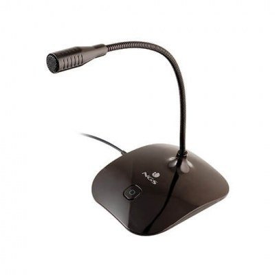 Micrófono con soporte ngs ms 115 negro - filtro ruido - jack 3.5mm - flexible - mute