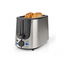 Nedis KABT300EAL tostadora 7 2 rebanada(s) 1000 W Aluminio, Negro