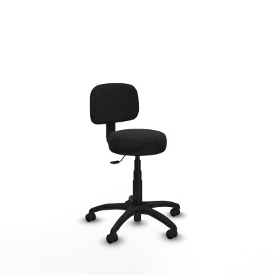 Silla Llanos giratorio similpiel negro base poliamida 600 ruedas engomadas 50
