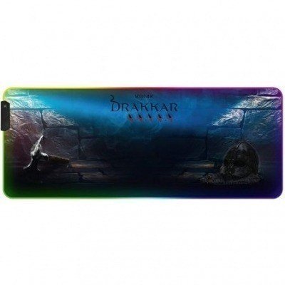Alfombrilla Konix Drakkar Prime RGB XL Hetland con Iluminación LED/ 800 x 300 x 3mm