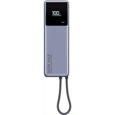 Powerbank Xiaomi 10000 mAh Integrated Cable - Carga rápida 165W | Cable integrado | Color gris | Compacto y potente