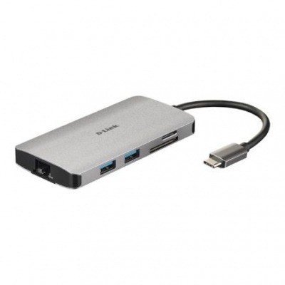 Hub USB Tipo-C D-Link DUB-M810/ 3 Puertos USB 3.0/ 1 Thunderbolt/ 1 HDMI/ 1 RJ45/ Gris