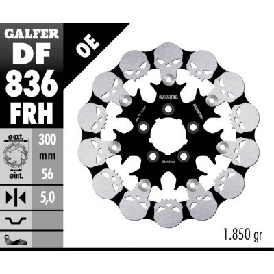 Skull Brake Rotor GALFER DF836FRH