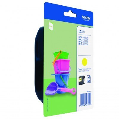 Brother LC221 Amarillo Cartucho de Tinta Original - LC221YBP