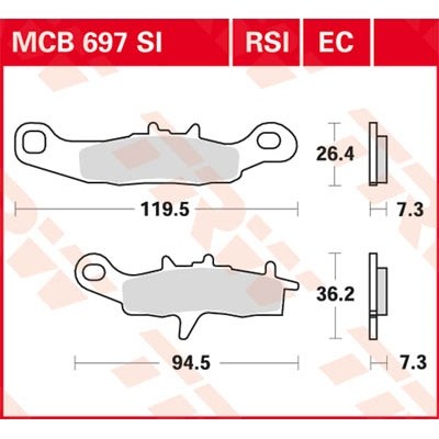 Pastillas de freno sinterizadas offroad serie SI TRW MCB697SI