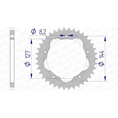 Corona AFAM aluminio 51607 - Paso 520 51607-40