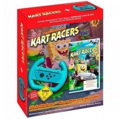 Juego para Consola Nintendo Switch Nickelodeon Kart Racers Incluye Volante y Tarjetas de Burlas