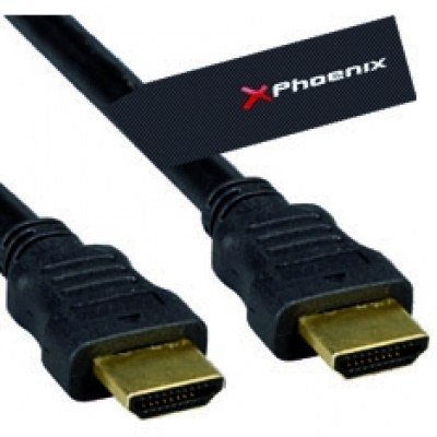 Cable hdmi version 1.4 phoenix phcablehdmi1y8m a macho a macho 1.8m conexion oro alta velocidad con ethernet - negro