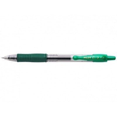 Pilot Boligrafo de gel retractil G2 Rollerball - Punta de bola redonda 0.7mm - Trazo 0.4mm - Grip ergonomico - Color Verde