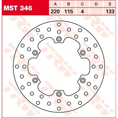 Disco de freno fijo redondo 220-250 mm TRW MST346