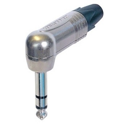 Conector JACK 6,3mm Macho Stereo Acodado