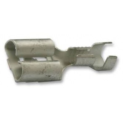 Terminal Fastón Hembra 6,3mm con reten Estañado