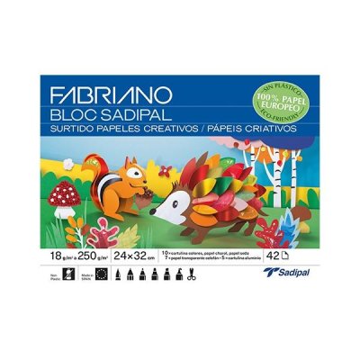 SADIPAL CUADERNO MANUALIDADES CON 10H CARTULINA SEDA Y CHAROL 7H CELOFAN Y 5H CARTULINA METALIZADA COLORES SURTIDOS