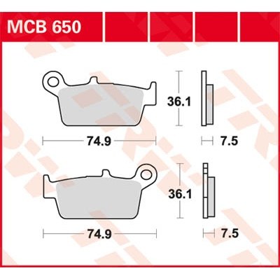 Pastillas de freno metal sinterizado SV TRW MCB650