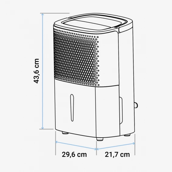 Deshumidificador Universal Blue GRAZALEMA 3010, 10 litros/día, depósito 1,8 litros, 42 dB, drenaje continuo, para 10-12 m², blanco y negro - imagen 6