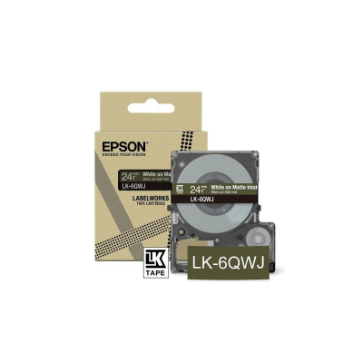 EPSON Cartucho de etiquetas Matte Tape Khaki/White 24mm(8m) LK-6QWJ
