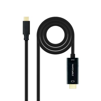 Conversor USB-C/M-HDMI/M, Negro, 5 m Nanocable