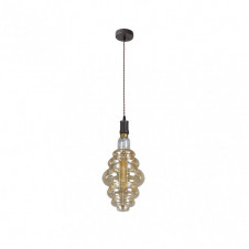 Colgante Loreto 1xe27 Marron/ambar Bombilla Incluida 8w 3000k 620lm Regx20x20 Cm