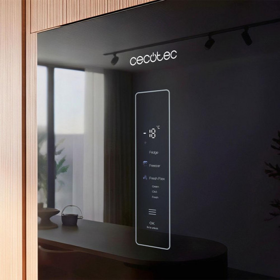 Frigorífico combi Cecotec 405 WL Elite Black Glass A, 200 x 59.5 x 66 cm, Total No Frost, clase A, 33 dB, 405 litros, Fresh Flex, cristal negro - imagen 5