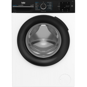 Lavadora Beko BM3WFSU38213, Serie B300, 8kg, 1200rpm, clase A, 47 kWh/100 ciclos, 74dB, EnergySpin, 15 programas, SteamCure, StainExpert, AquaWave, Inverter, blanco y negro