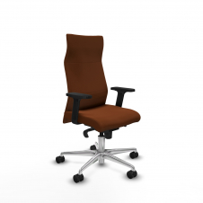 Piqueras y Crespo Albacete direcci?n sincro similpiel marr?n brazos 2D base aluminio ruedas 65 nailon